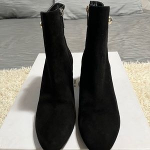 New Authentic Christian Dior Black Charms Suede  Ankle  Bootie